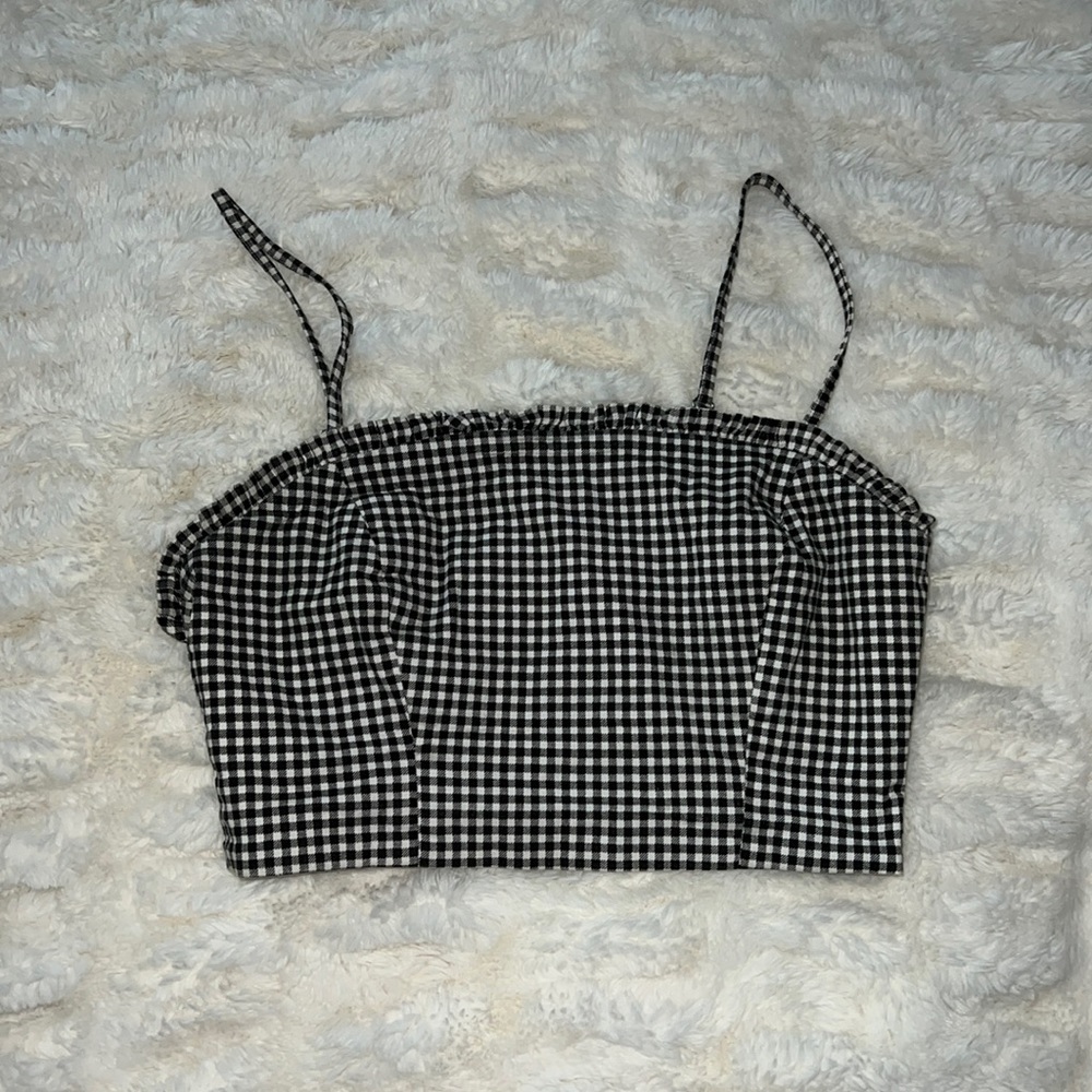 Forever 21 Gingham Crop Top Size Small